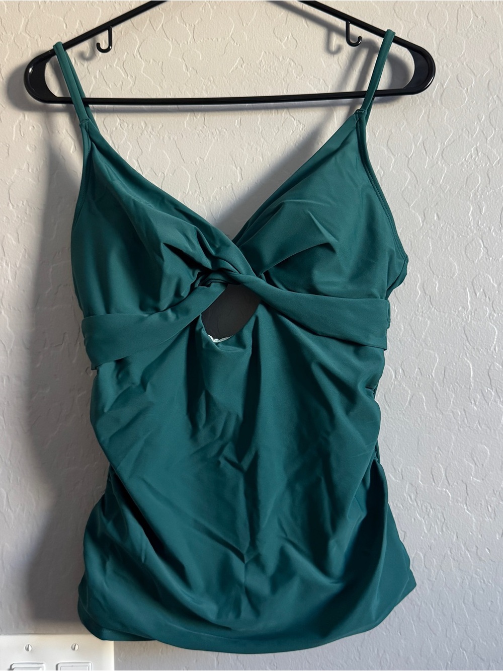 Cupshe NWT Wrapped Tankini Set Teal Twist Cutout Swimsuit Reversible Bottoms